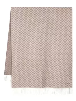 Max Mara шаль с жаккардовым логотипом, нейтральный цвет