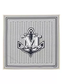 Max Mara шарф с монограммой, белый