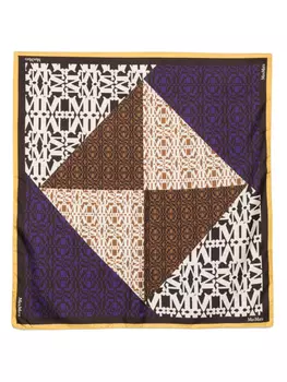 Max Mara шарф с принтом, коричневый