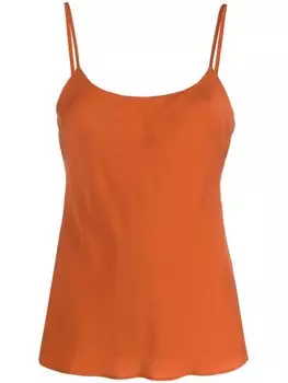 Max Mara шелковый топ на тонких бретелях, оранжевый