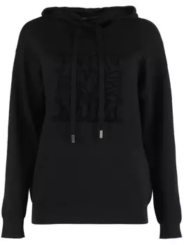 Max Mara шерстяной джемпер с капюшоном, черный