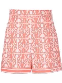 Max Mara шорты с графичным принтом, оранжевый