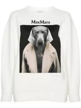 Max Mara свитер Bacco из коллаборации с William Wegman, белый