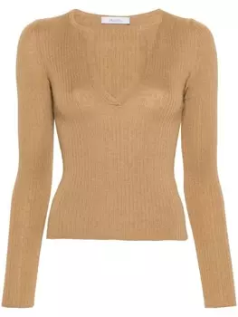 Max Mara топ Urlo в рубчик, нейтральный цвет