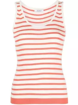 Max Mara трикотажный топ в полоску, белый