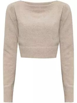 Max Mara укороченный трикотажный топ, нейтральный цвет