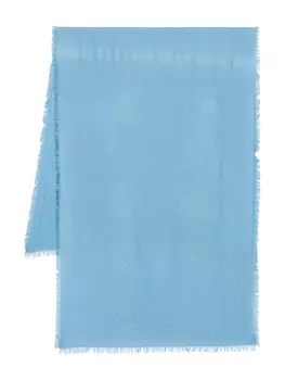 Max Mara жаккардовый шарф с монограммой, синий