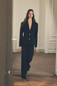 Макси-блейзер на пуговицах ZARA, черный