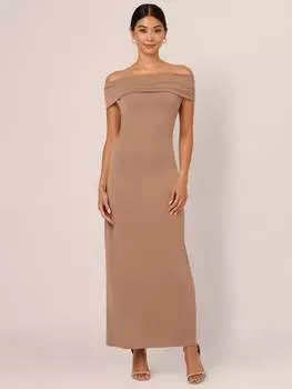 Макси-платье adrianna by с открытыми плечами Adrianna Papell, серо-коричневый