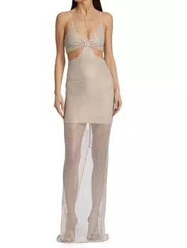 Макси-платье Alice + Olivia с вырезами havana, серебрянный