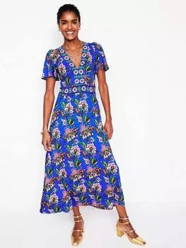 Макси-платье элли в цветочек Boden, синий/разноцветный