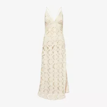 Макси-платье Amy Lynn кружевное хлопковое, бежевый