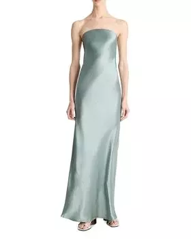 Макси-платье без бретелей Vince, зеленый