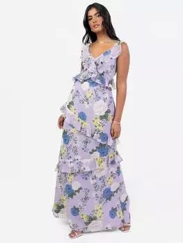 Макси-платье без рукавов из жоржета с оборками Anaya With Love, цвет Lilac