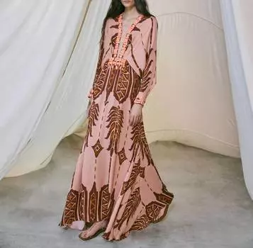 Макси-платье Compass Rose в розовом цвете Johanna Ortiz