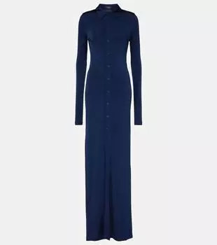 Макси-платье джерси Balenciaga, Marine Blue