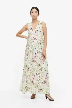 Макси платье H&M, бежевый