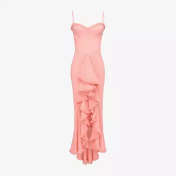 Макси-платье House Of Cb с рюшами на лифе, оранжевый