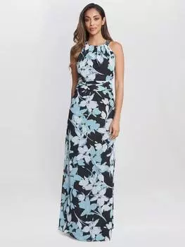 Макси-платье irina с цветочным рисунком из металлической нити Gina Bacconi, черный/разноцветный