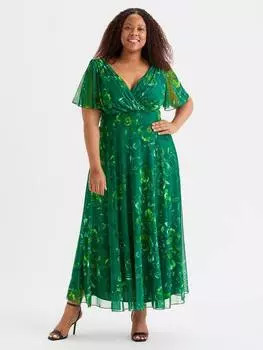 Макси-платье isabelle с плавающим рукавом Scarlett & Jo, зеленый