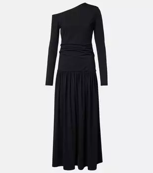 Макси-платье из джерси с драпировкой Rhe, черный