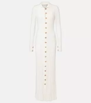 Макси-платье из хлопковой смеси Sundial Shell Christopher Esber, белый