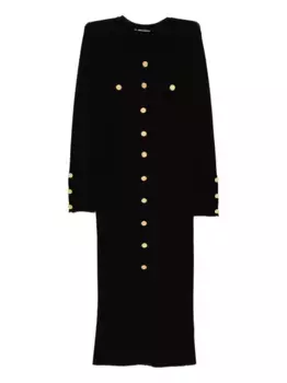 Макси-платье из ребристой вязки KARL LAGERFELD, черный