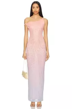 Макси-платье из сетки с завязкой Good American, sunset gradient004