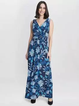 Макси-платье из верескового джерси Gina Bacconi, цвет Black/Teal