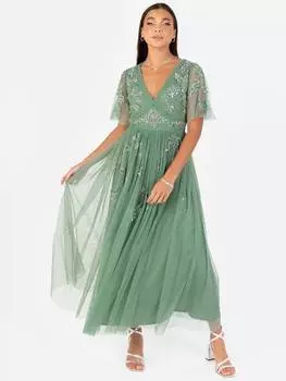 Макси-платье Maya Deluxe, цвет Deep Mint/Silver