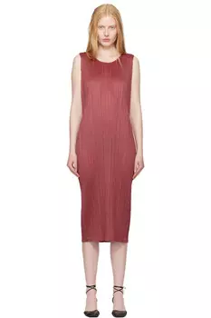 Макси-платье Monthly Colors May Pleats Please Issey Miyake, цвет terracotta