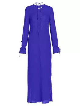 Макси-платье на шнуровке с длинными рукавами Christopher Esber, кобальтовый