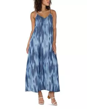 Макси-платье на тонких бретелях Liverpool Los Angeles, синий