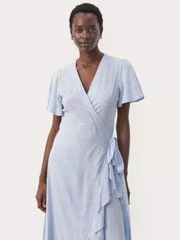 Макси-платье-обертка с абстрактным принтом clarina Part Two, цвет Windsurfer Blue