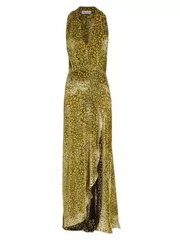 Макси-платье Paris Velvet с леопардовым принтом Adriana Iglesias, желтый