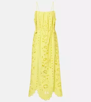 Макси-платье Richelieu из смесового льна Farm Rio, желтый