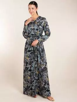 Макси-платье с абстрактными листьями Aab, разноцветный