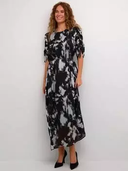 Макси-платье с абстрактными складками lifa KAFFE, цвет Black/Grey