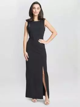 Макси-платье с бантом на плече от merle Gina Bacconi, черный