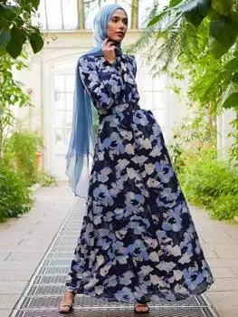 Макси-платье с цветочным принтом iris haynei Aab, синий/разноцветный