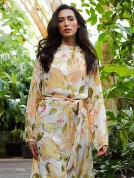 Макси-платье с цветочным принтом nymphaea Aab, цвет Yellow/Multi