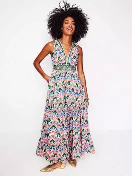 Макси-платье с геометрическим галстуком serena Boden, разноцветный