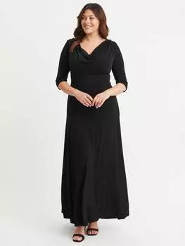 Макси-платье с капюшоном на шее Scarlett & Jo, черный