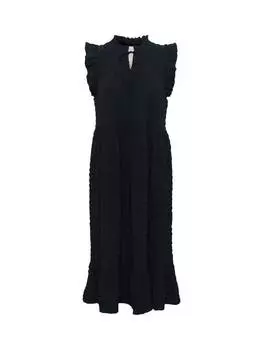 Макси-платье с оборками из гималины Part Two, черный