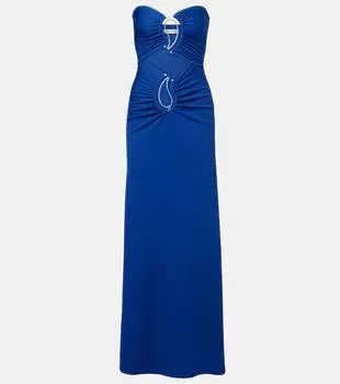 Макси-платье с оборками в стиле пейсли Disconnect Christopher Esber, Yves Blue