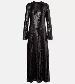 Макси-платье с пайетками Rotate, Chocolate Brown