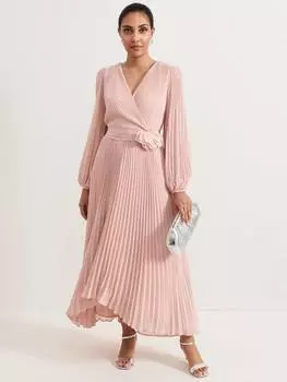 Макси-платье с плиссированным подолом от petite isadora Phase Eight, цвет Pale Pink