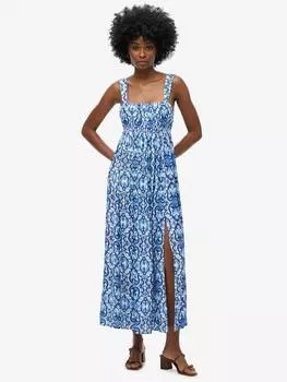 Макси-платье с принтом и завязкой на спине Superdry, синий