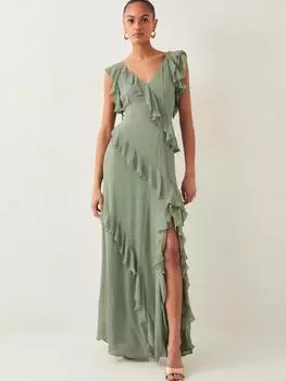 Макси-платье с рюшами от romy Monsoon, цвет Mid Green