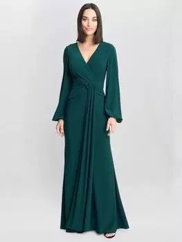 Макси-платье с узкой талией Gina Bacconi, зеленый